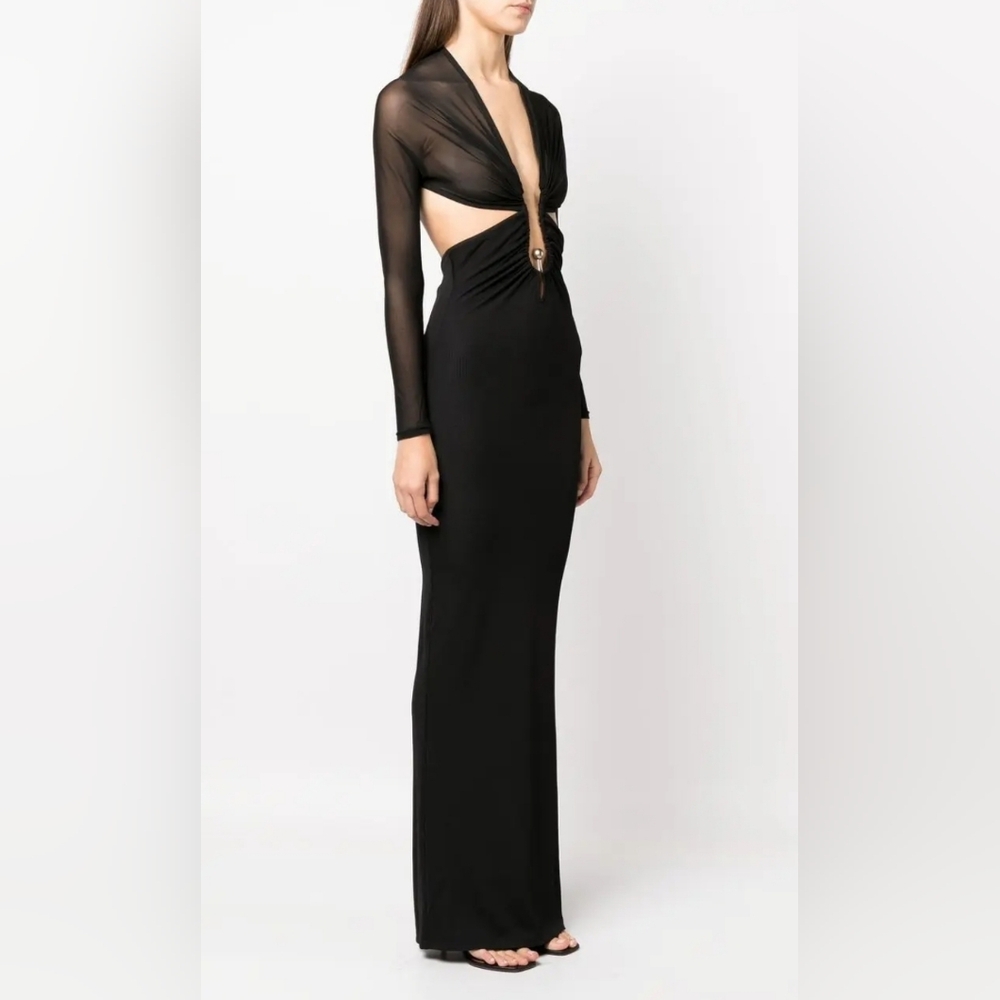 Christopher Esber sheerdetail side slit maxi dress US2/xs/UK6 - Picture 2 of 8